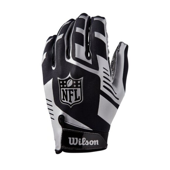 NWT Raiders Colors NFL Team Stretch Fit YOUTH Receiver Gloves Wilson Football - Picture 1 of 5